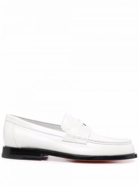Pantofi loafer din piele Santoni alb