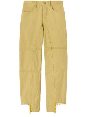 Asümmeetrilised narmastega kitsa lõikega teksapüksid Jil Sander kollane