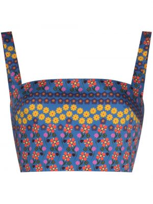 Trykt floral crop top Borgo De Nor blå