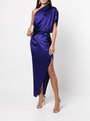 Jedwabna sukienka wieczorowa drapowana Michelle Mason fioletowa