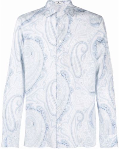 Camisa de cachemir con estampado de cachemira Etro azul