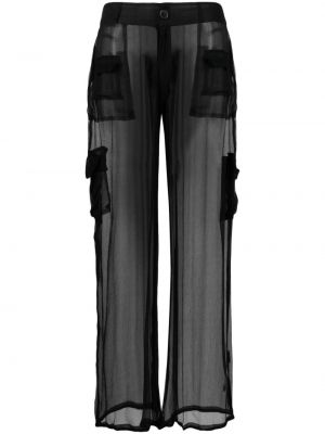 Прозрачни карго панталони Leslie Amon черно