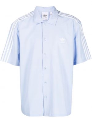 Pruhovaná košeľa na gombíky Adidas modrá