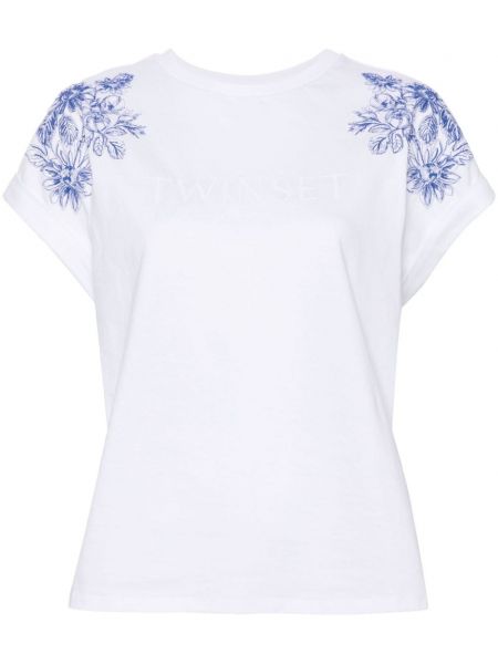Bombažna majica s cvetličnim vzorcem Twinset