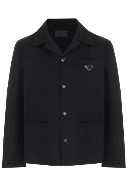 Хлопковый пиджак Prada черный