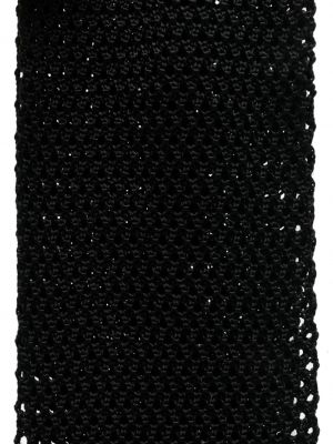 Pletená hedvábná kravata Fursac černá