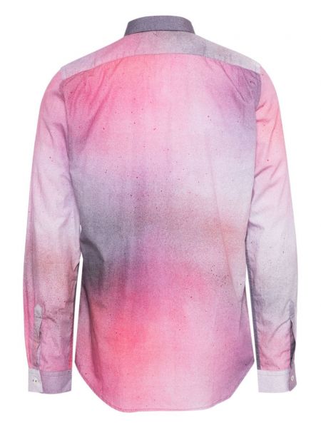 Koszula bawełniana z nadrukiem w abstrakcyjne wzory Paul Smith różowa