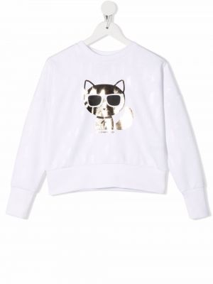 Hoodie för tjejer Karl Lagerfeld Kids vit