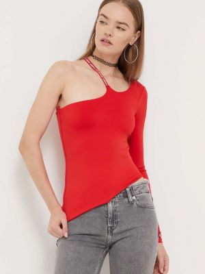 Tričko s dlouhým rukávem s dlouhými rukávy Tommy Jeans červené