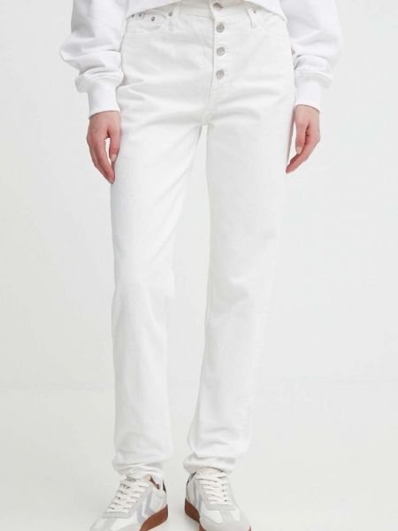 Jeansy z wysoką talią Calvin Klein Jeans białe