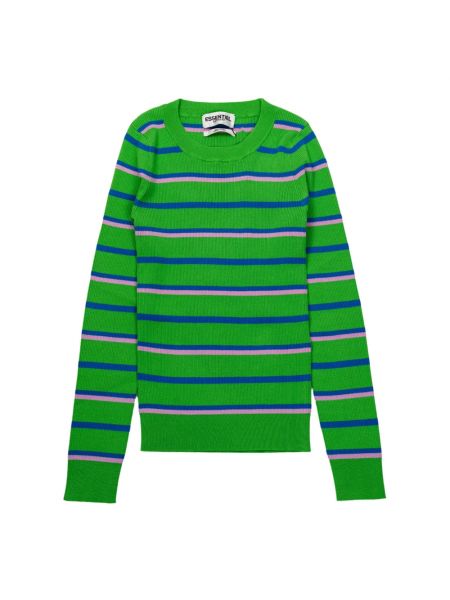 Sweter w paski Essentiel Antwerp zielony
