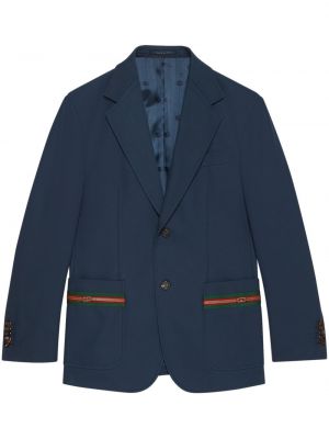 Pruhované bavlněné sako Gucci modré