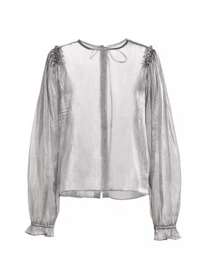 Полупрозрачная блузка цвета металлик Freya Free People, silver