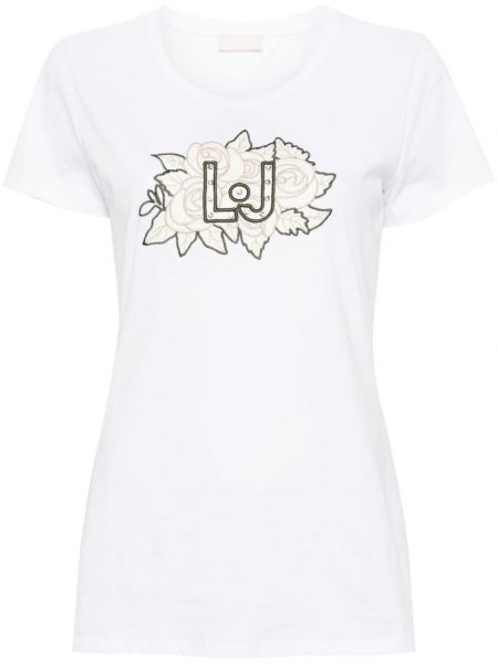 T-shirt brodé en coton Liu Jo blanc