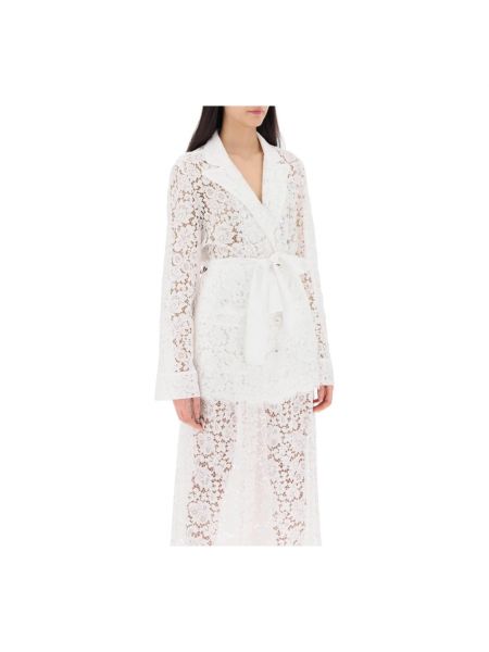 Blusa con lazo de encaje Dolce & Gabbana blanco