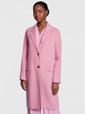Gyapjú téli kabát Boss rózsaszín