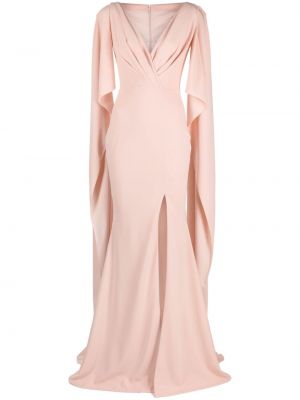 Вечерна рокля с v-образно деколте Rhea Costa розово
