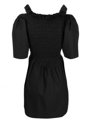 Bavlněné mini šaty Ganni černé
