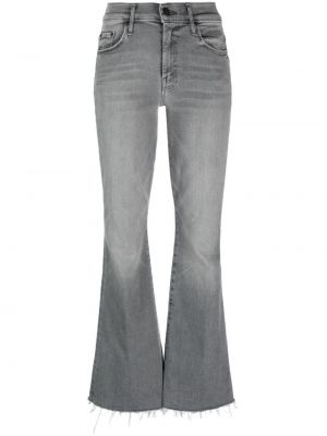 Bavlnené džínsy s rovným strihom Mother sivá