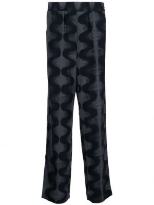Ravne hlače s potiskom z abstraktnimi vzorci Mcq črna