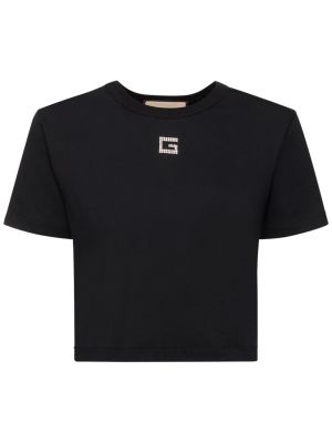 T-shirt di cotone in jersey Gucci nero