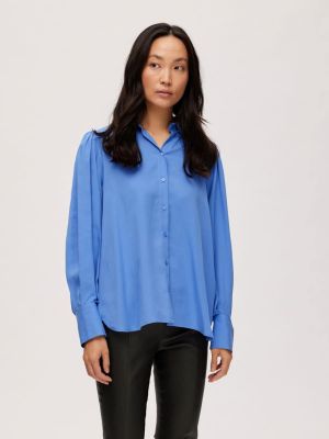 Блуза Selected Femme синьо