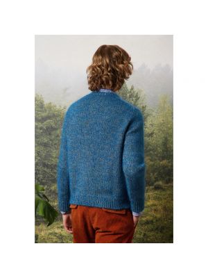 Jersey de lana de seda de tela jersey Massimo Alba azul