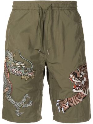 Shorts mit stickerei mit tiger streifen Maharishi grün