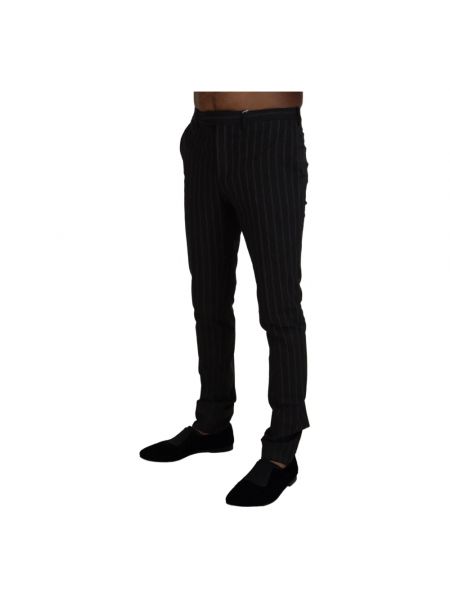 Pantalones de viscosa a rayas Bencivenga negro