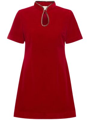 Кадифена мини рокля Maria De La Orden винено червено