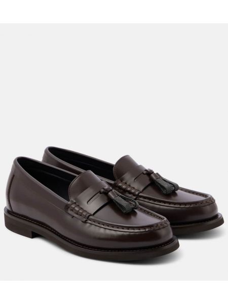 Læder loafers Brunello Cucinelli sort