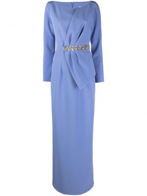 Drapované večerní šaty s flitry Safiyaa modré