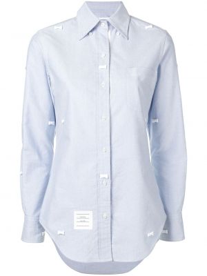Siuvinėta marškiniai su lankeliu Thom Browne mėlyna