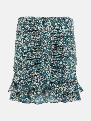 Jedwabna mini spódniczka Isabel Marant niebieska