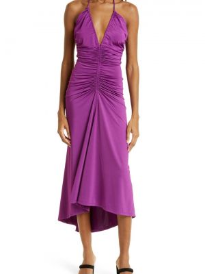 Фиолетовое коктейльное платье с рюшами Veronica Beard