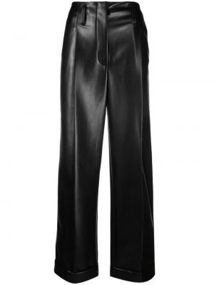 Δερμάτινο παντελόνι με ίσιο πόδι Philosophy Di Lorenzo Serafini μαύρο