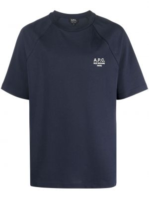 T-shirt ricamato A.p.c. blu