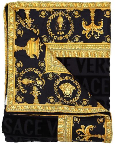 Szlafrok z nadrukiem Versace czarny