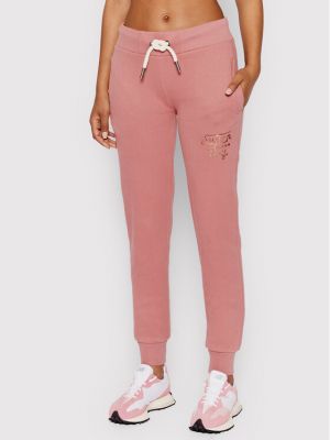 Sportovní kalhoty Superdry růžové