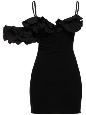 Mini šaty s volánmi Jacquemus čierna
