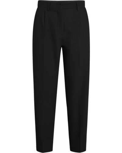 Viskózové nohavice s vysokým pásom na zips Bruuns Bazaar - čierna