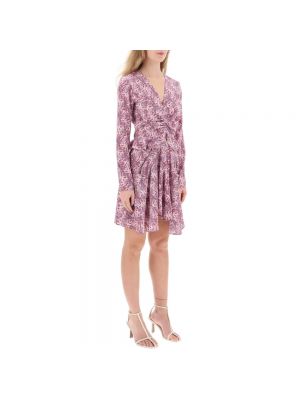 Mini vestido de seda Isabel Marant violeta