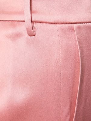 Jedwabne satynowe proste spodnie Magda Butrym różowe