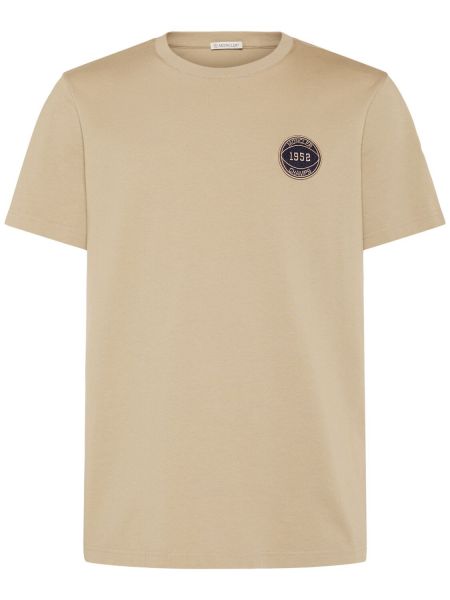 Bomuld t-shirt Moncler beige