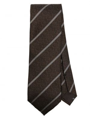 Копринена вратовръзка на райета Tom Ford кафяво