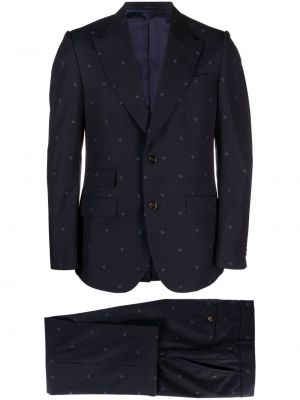 Žakárový vlnený oblek Gucci modrá