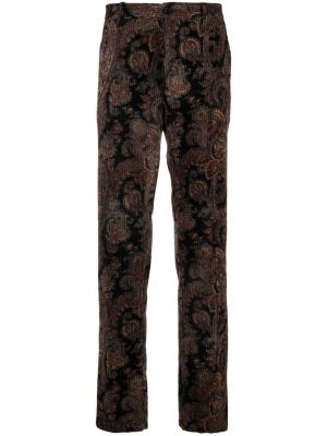 Rovné kalhoty s potiskem s paisley potiskem Etro černé