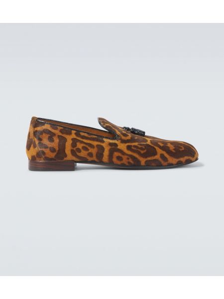 Leopard loafers med print Tom Ford brun