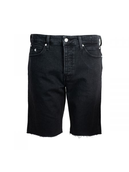 Szorty jeansowe Calvin Klein Jeans czarne