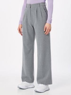 Pantaloni plissettati Abercrombie & Fitch grigio